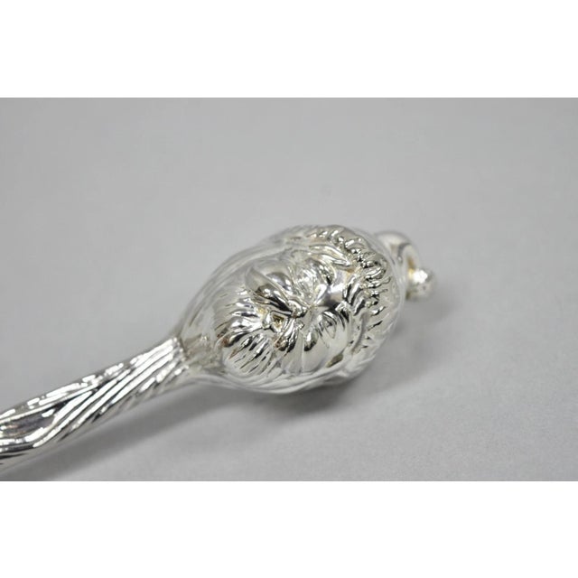 Metal Vintage 9" Santa Claus Christmas Silver Plated Candle Snuffer by Head For Sale - Image 7 of 9