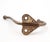 Vintage Double Arm Brass Plated Steel Wall Hook For Sale - Image 4 of 4