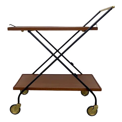 Mid-Century Italian Serving Bar Cart For Sale