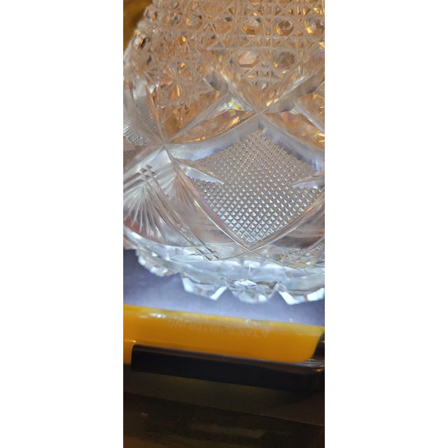 Antique American Brilliant Cut Glass Carafe Hobstar Crystal C1900 For Sale - Image 4 of 12