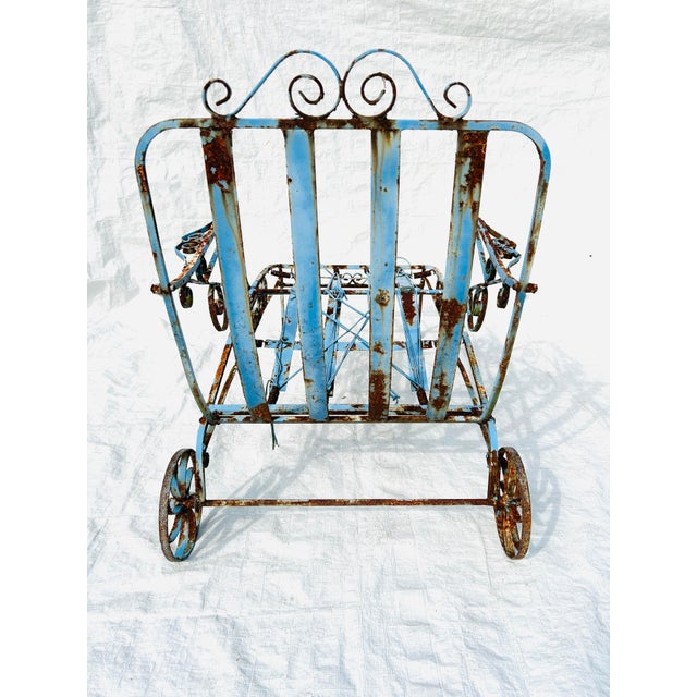 30's Wrought Iron Art Nouveau Style Chaise Fully Extended For Sale - Image 9 of 9