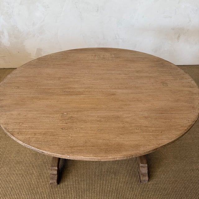 Wine Lyon Reclaimed European Pine Oval Dining Table or Center Table in Natural For Sale - Image 8 of 14