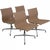 Set of 4 Charles Eames EA103 chairs upholstered in beige leather and with a frame of aluminium. The chairs are from 2019...