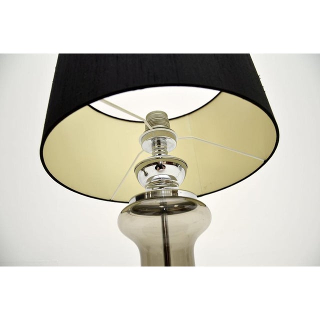 1970s Vintage French Glass and Chrome Table Lamps, 1970s, Set of 2 For Sale - Image 5 of 7