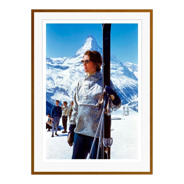 Toni Frissell 'Stylish Skiing' Archival Pigment Print Framed in Brown For Sale