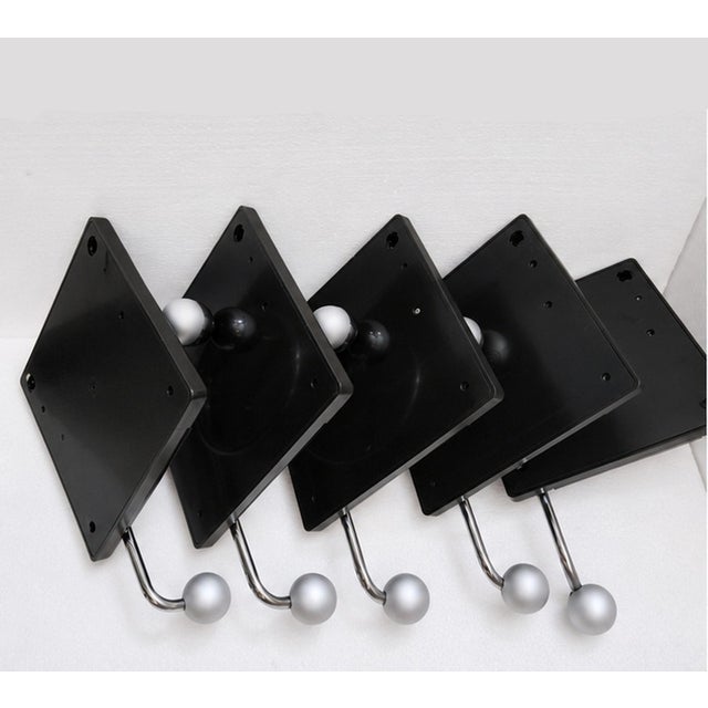 Metal Italian Space Age Wall Coat Hooks, 1970s, Set of 5 For Sale - Image 7 of 16