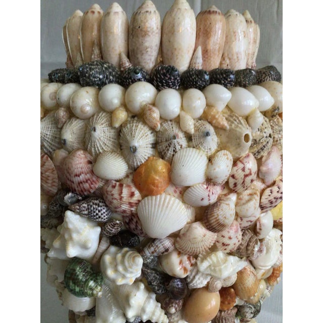 Shell 1970s Handmade Shell Art Vase For Sale - Image 7 of 10