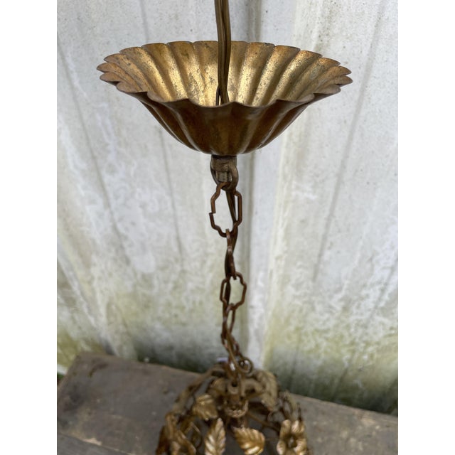 Brass Chandelier, 1950s For Sale - Image 10 of 15