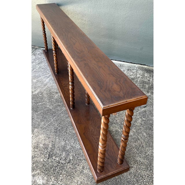 Late 20th Century Vintage Carved Barley Twist Console Table For Sale - Image 5 of 12