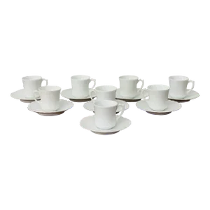 Vintage Bavarian German Bone China Tea / Espresso Set- 16 Pieces