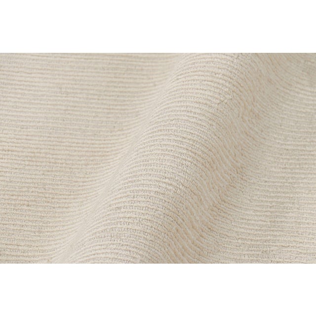 Rug & Kilim Rug & Kilim’s Extra-Long Runner Rug in Textured Monochrome White Tones & Striae For Sale - Image 4 of 7