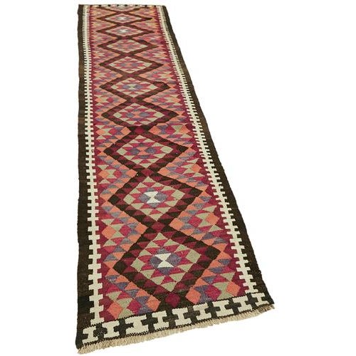 Textile Vintage Kilim Runner Rug For Sale - Image 7 of 7