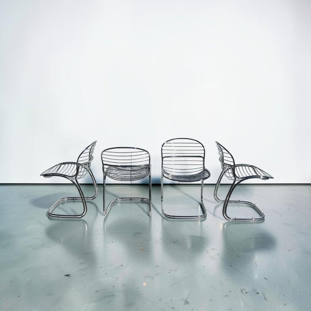 Mid-Century Italian Sabrina Chrome Chairs by Gastone Rinaldi for Rima, 1970s - Set of 4 For Sale - Image 11 of 14