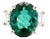 4.63 Carat Lagoon-Tourmaline Diamond Platinum Three-Stone Ring For Sale