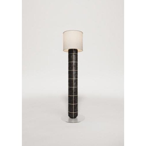 Ceramic Large Navazi Floor Lamp in Ceramic with Linen and Frosted Glass by Svitanok For Sale - Image 7 of 10