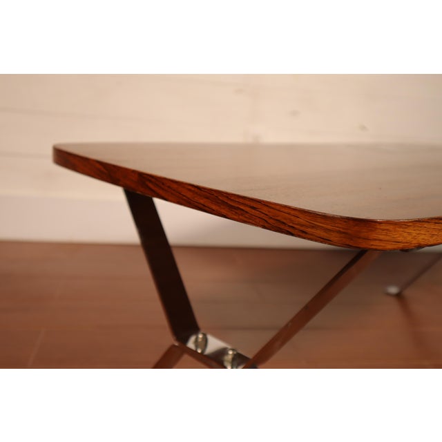 Beautiful vintage mid-century mahogany top and tile inlay coffee table designed by Juliette Belarti for Adri Belgique....