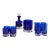 1960s Cobalt Block Crystal Cocktail Set - 10 Pieces For Sale