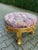 1990s French Louis XVI Gilded Beechwood Bench Purple Damask For Sale - Image 10 of 10