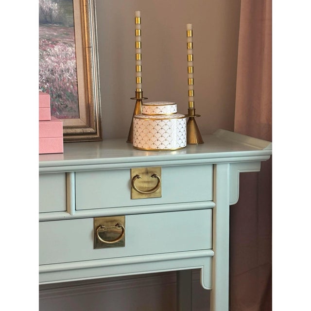 Light Green Chinoiserie Painted Pagoda Style Credenza Sideboard by Century Furniture For Sale - Image 8 of 9