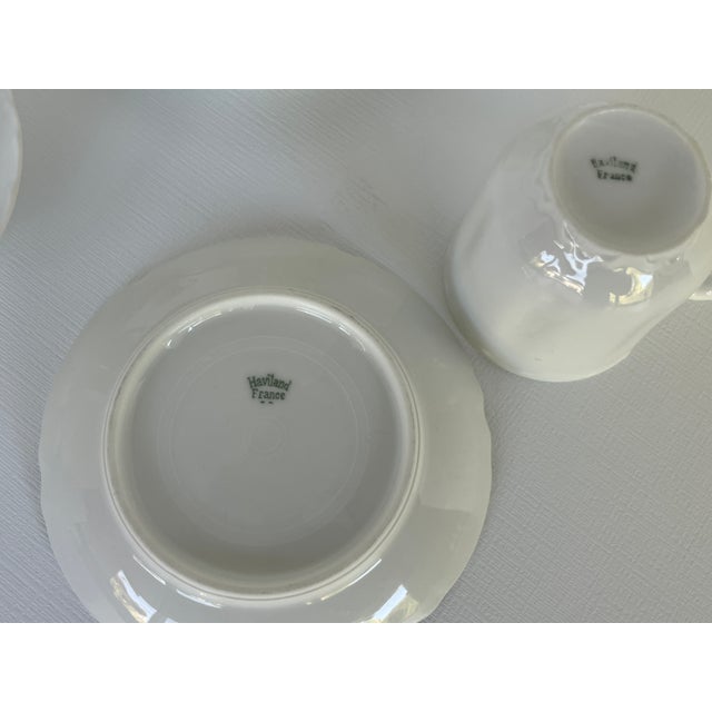 White 1950s Haviland Limoges Demitasse/Espresso Cups & Saucers Set of Six For Sale - Image 8 of 18