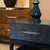 Brand new special order item. Not vintage. Elegant side table featuring a rich navy burl wood top that showcases natural...
