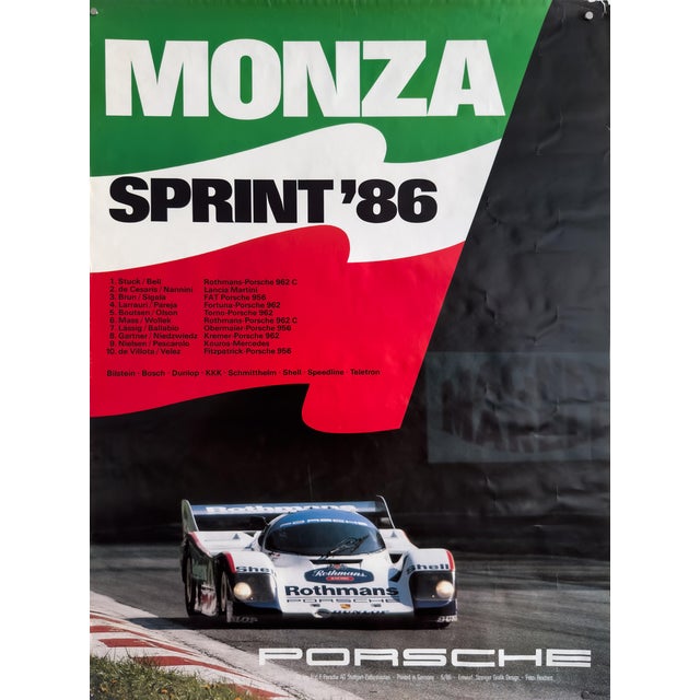 Monza Sprint 86 Original Porsche Poster by Strenger Grafik Design, 1986 For Sale