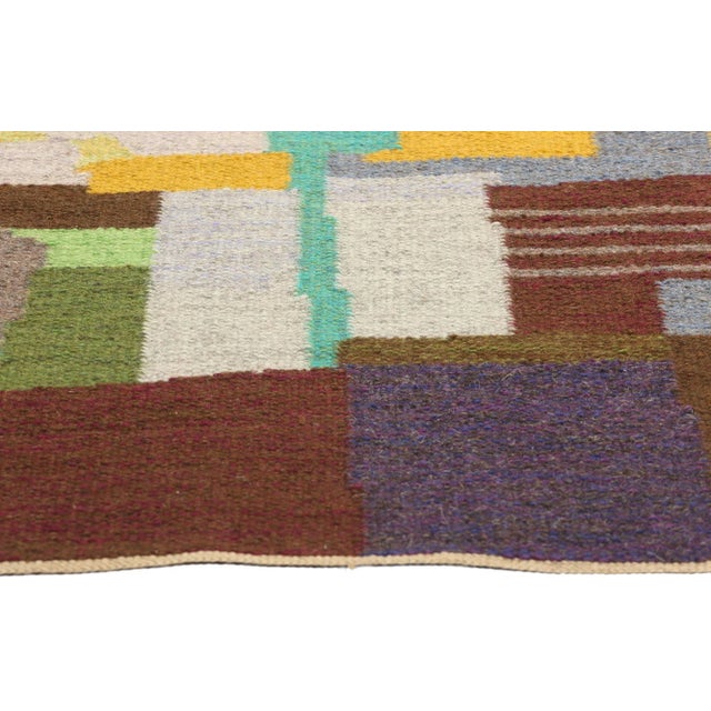 Agda Österberg Signed Vintage Swedish Pictorial Rollakan Rug - 03'10 X 03'01 For Sale - Image 4 of 10