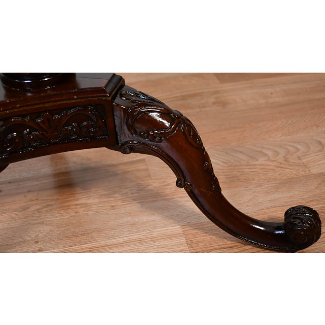 Brown 1930s English Chippendale Mahogany Side Accent Table / End Table For Sale - Image 8 of 12