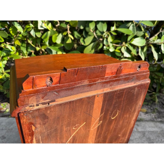 Vintage Art Deco Walnut Nightstand With Ribbed Drawer Front For Sale - Image 9 of 12