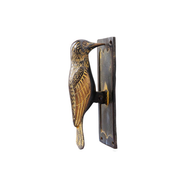 Green Brass Woodpecker Door Knocker Chairish