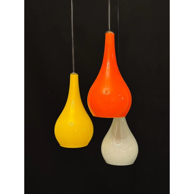 Mid-Century Modern Italian Pendant with Glass Shades from Stilux Milano, 1960s For Sale - Image 6 of 11