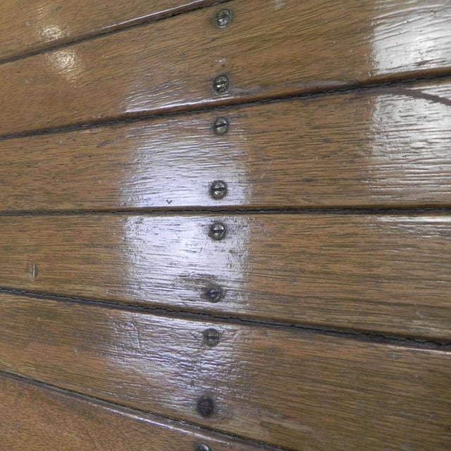 Double-Sided Teak Train Bench, 1930s For Sale - Image 16 of 18