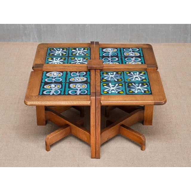 Vintage Side Tables by Guillerme & Chambron for Votre Maison, 1950s, Set of 4 For Sale - Image 14 of 16