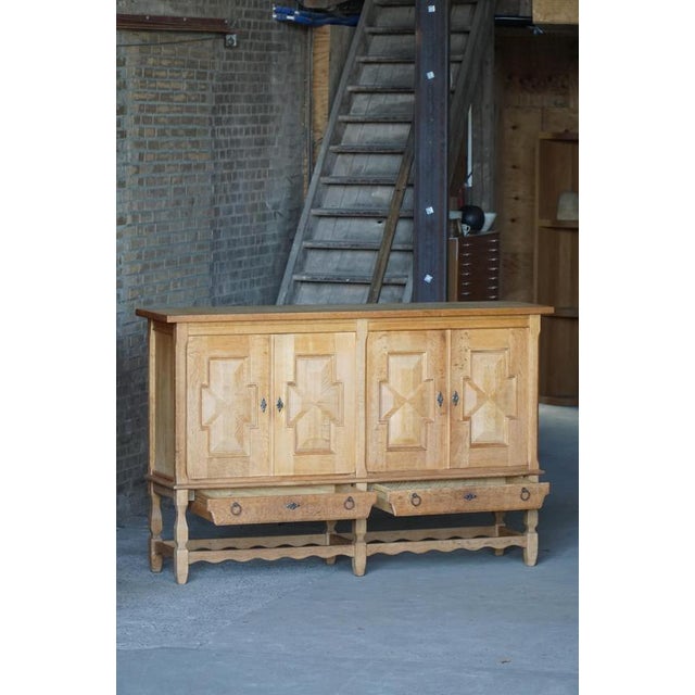 Mid-Century Danish Oak Sideboard attributed to Henning Kjærnulf for Nyrup Furniture Factory, 1950s For Sale - Image 11 of 18