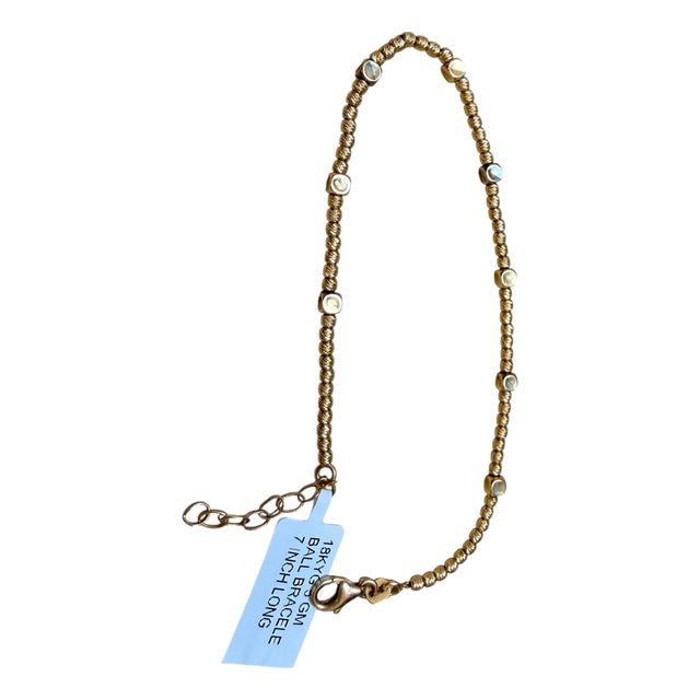 Delicate Ball Bracelet in 18 Karat Yellow Gold 5.0 Gm, 7 Inch Long For Sale