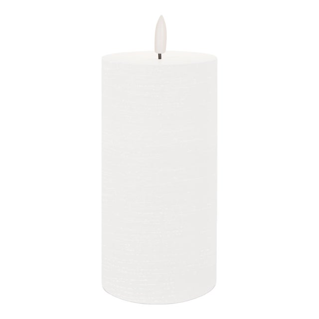FIA Wick White Pillar Candle (Set of 2) For Sale