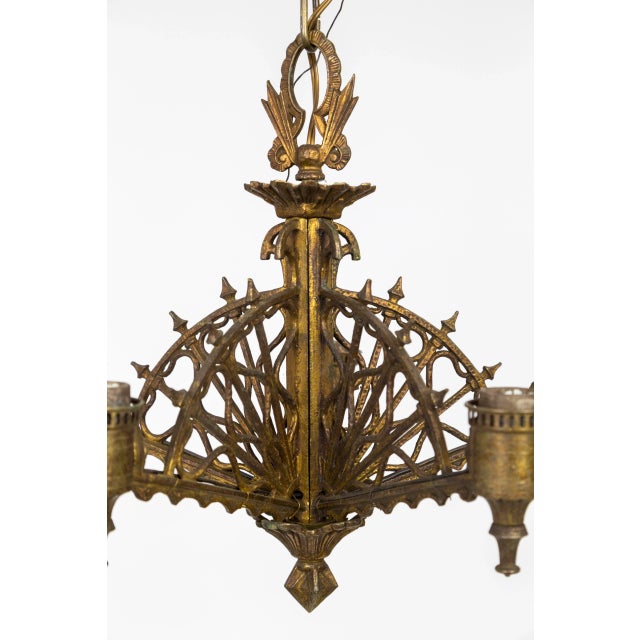 Metal Early 20th Century Metalwork Radial Webs Chandelier For Sale - Image 7 of 10