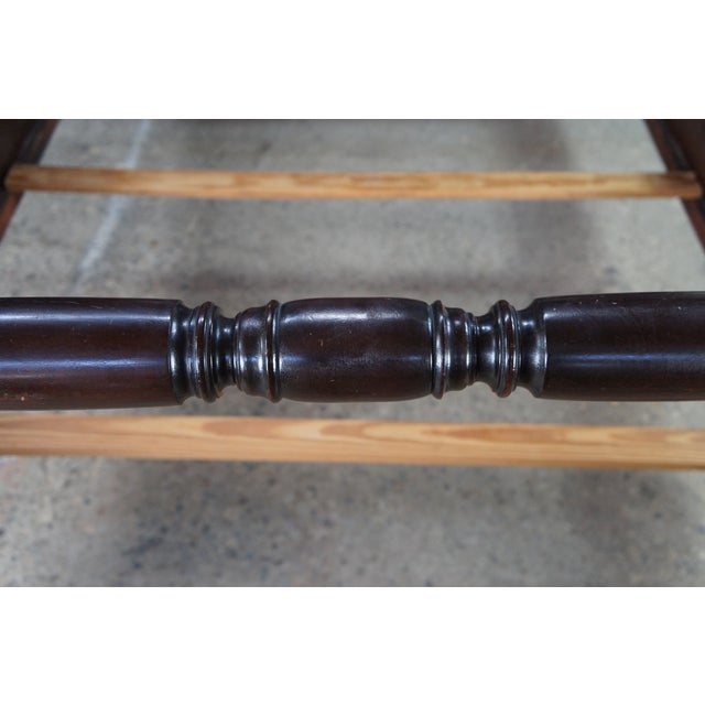 Antique Mahogany Sheraton Style Full Size 4 Post Open Pediment Bed For Sale - Image 4 of 12