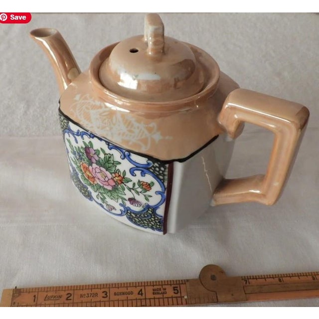 Japonisme Vintage Made in Japan Lusterware Floral Teapot Taisho Showa Periods 1913-1941 Japonisme For Sale - Image 3 of 9