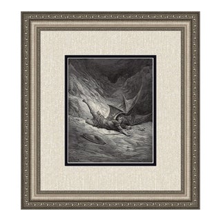 Gustave Dore Satan (Milton's Paradise Lost) C. 1880 Woodcut Signed, Framed For Sale