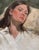 Pensive by Barbara Hack | Oil on linen Portrait of a woman resting with closed eyes. For Sale