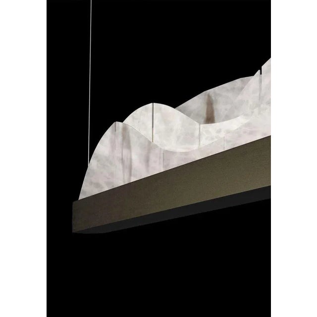 Contemporary Giapeto Brushed Brass Metal Pendant Lamp by Alabastro Italiano For Sale - Image 3 of 4