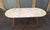 Dining Table with Wooden Base, Brass Finishes and Marble Top, 1950s, in Very Good conditions. Designed 1950 to 1959
