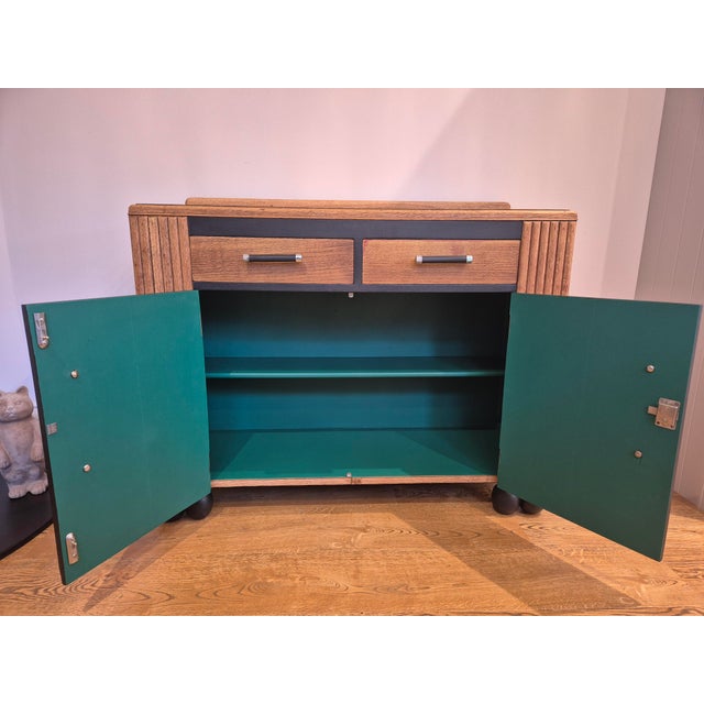 Art Deco Oak Sideboard, 1930s For Sale - Image 9 of 18