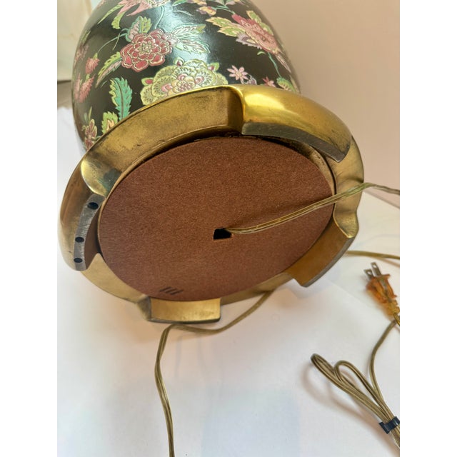 Mid 20th Century Mid Century Modern Paul Hanson Chinoiserie Black Porcelain Ginger Jar Table Lamp For Sale - Image 13 of 13