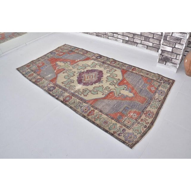 Turkish 1950s Organic Modern Jewel Tone Rug For Sale - Image 3 of 10