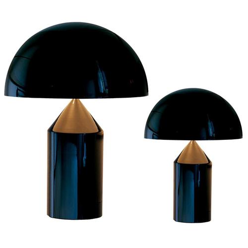 Black Black Atollo Medium and Small Table Lamp by Vico Magistretti for Oluce, Set of 2 For Sale - Image 8 of 8
