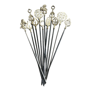 Vintage Boho Brass Icon Skewers - Set of 12