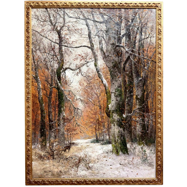 Düsseldorf, Winter Silence, 1894, Oil on Canvas For Sale - Image 3 of 4
