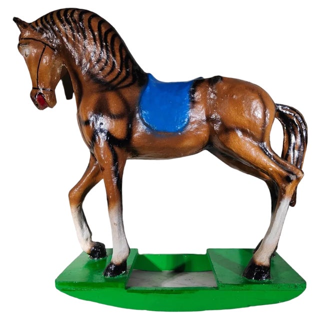 Decorative Rocking Horse in Papier-Mâché, 1950s For Sale